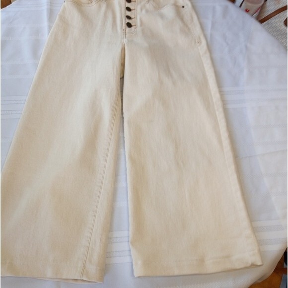 Wide Leg High Waist cropped pants sz 6 - Picture 3 of 6